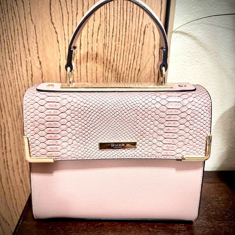 Mauve Faux-Snakeskin DUNE Purse